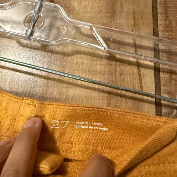 Anthropologie Pilcro Yellow Pants Wide Leg Raw Hem - Picture 7 of 12